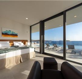 3 x 5 bedroom seafront villa with heated infinity pool near Rogoznica, sleeps 10